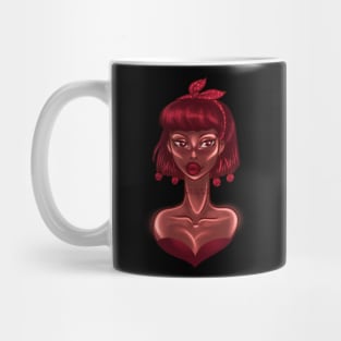 Cherry Lady Black Pin Up Girl Mug